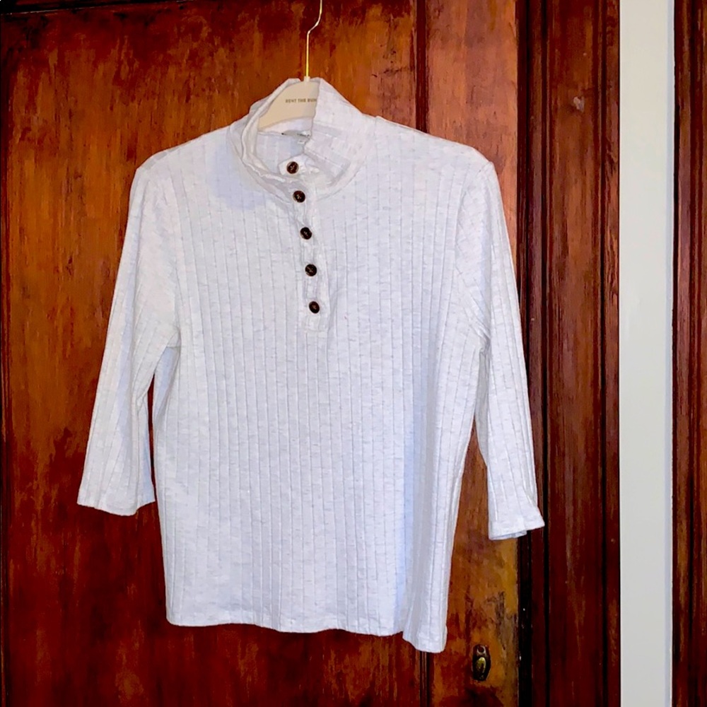 Vince cream button up elbow sleeve top XL